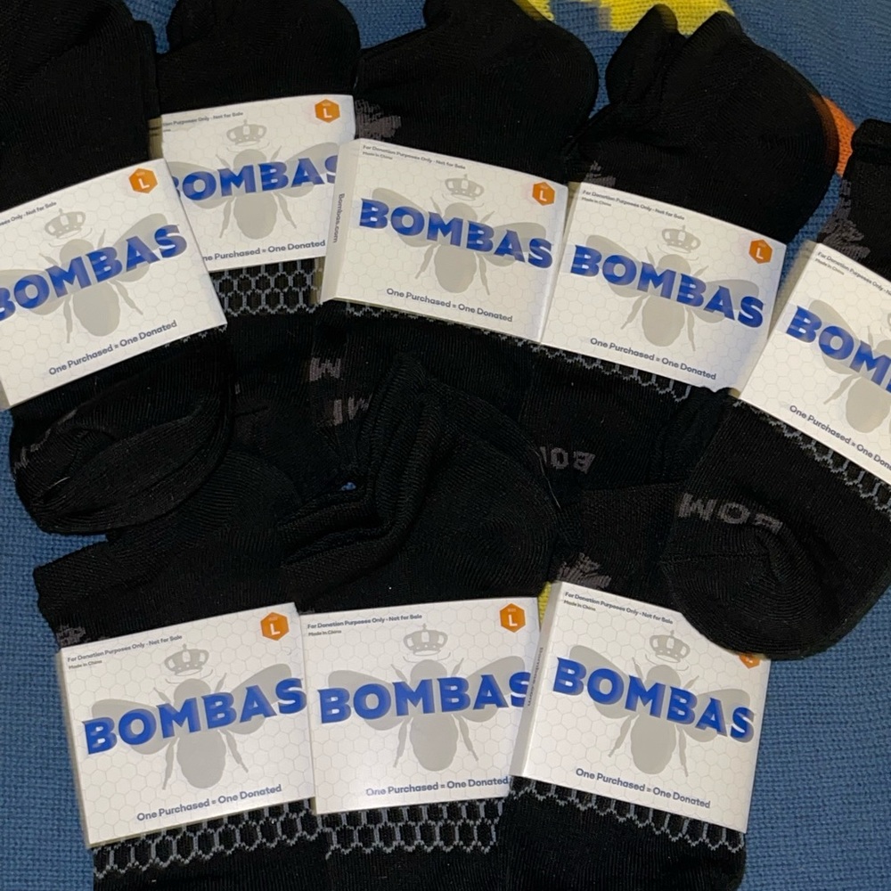 Lot of 8 Pairs Quality Black Ankle Socks Sz Large w/Reinforced Seams